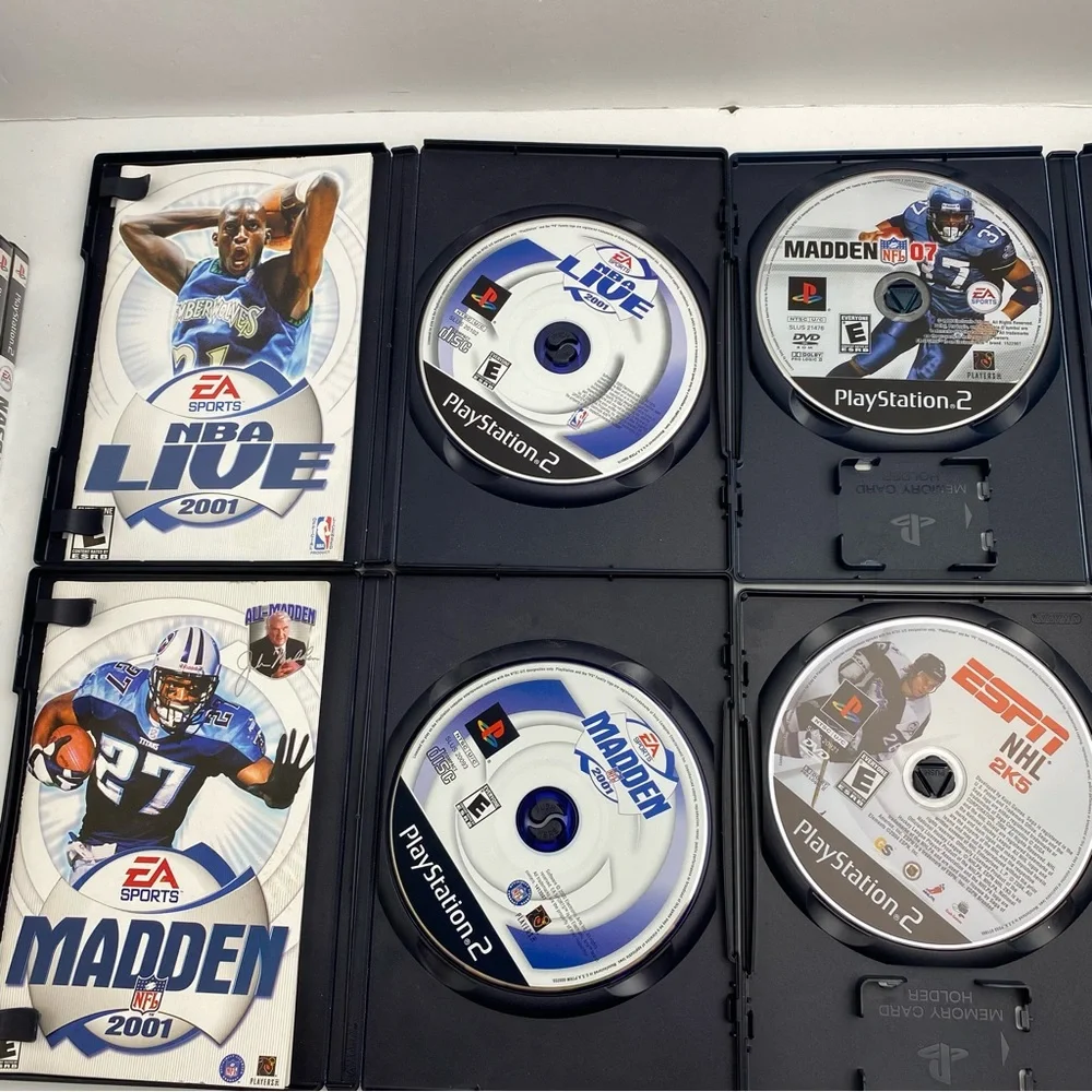 PS2 Sports Game Bundle (16) NFL Madden NCAA NBA NHL PGA NASCAR Untested